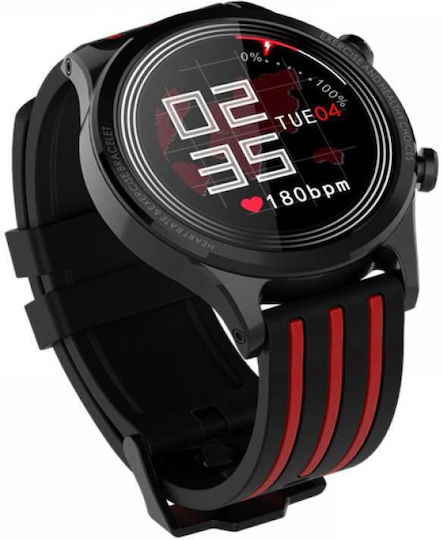 Kingwear E5 46mm Smartwatch mit Pulsmesser (Schwarz)