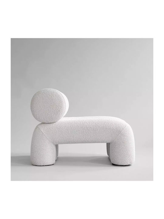 Foku Chair Bouclé Πολυθρόνα Άσπρο 92x60x70cm