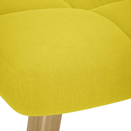 Armchair with Footstool Light Yellow 61.5x69x95.5cm