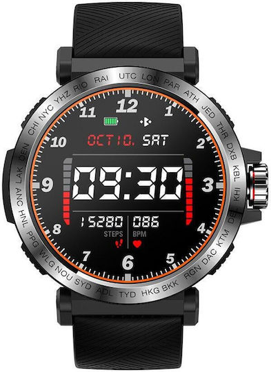 Kingwear S18 Smartwatch με Παλμογράφο (Ασημί)