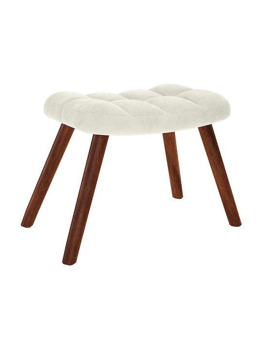 Sessel mit Fußhocker Samt Crem 61.5x69x95.5cm