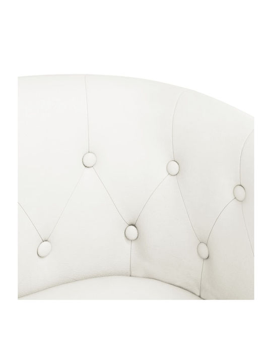 Armchair with Footstool from Leatherette White 70x56x68cm