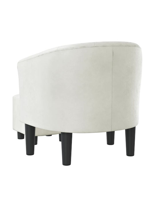 Armchair with Footstool from Leatherette White 70x56x68cm