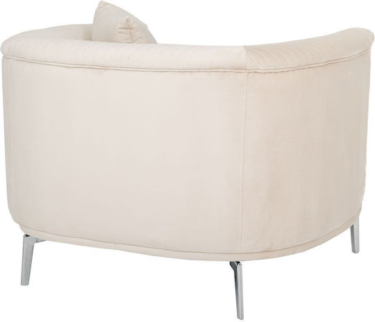 Sessel Samt Cream 105x91x75cm