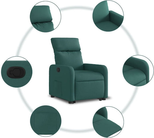 Πολυθρόνα Relax με Υποπόδιο Σκούρο Πράσινη 66x89.5x95.5cm
