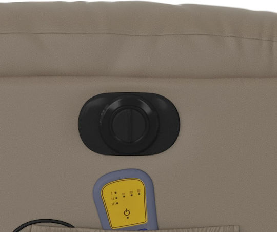 Πολυθρόνα Relax Massage με Υποπόδιο από Δερματίνη Καπουτσίνο 75.5x93x99.5cm