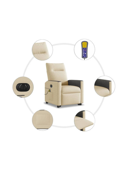 Relax Armchair Massage with Footstool Cream 50x54x100cm