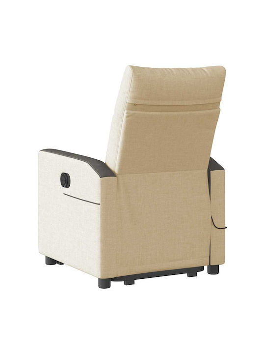 Relax Armchair Massage with Footstool Cream 50x54x100cm