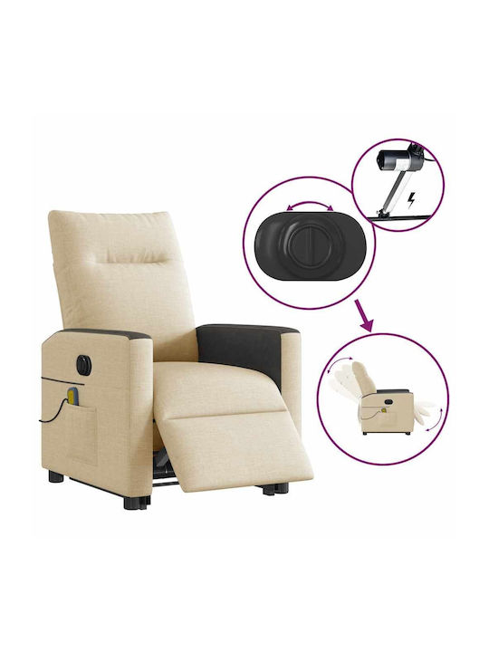 Relax Armchair Massage with Footstool Cream 50x54x100cm