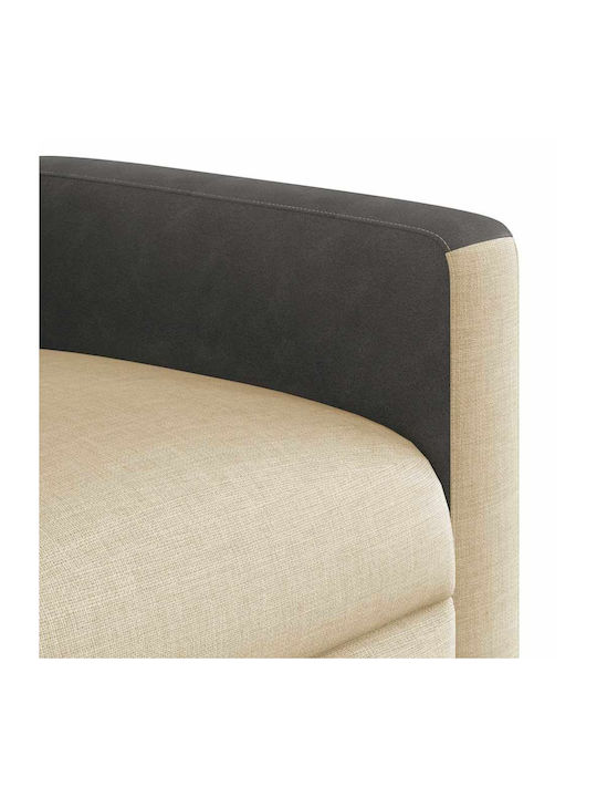 Relax Armchair with Footstool Cream 50x54x100cm