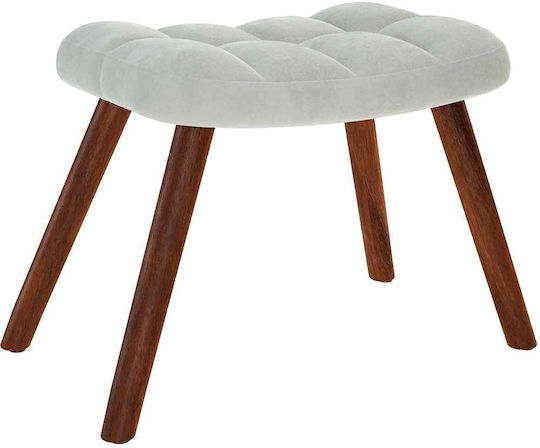 Bergère with Footstool Light Grey 61.5x69x95.5cm
