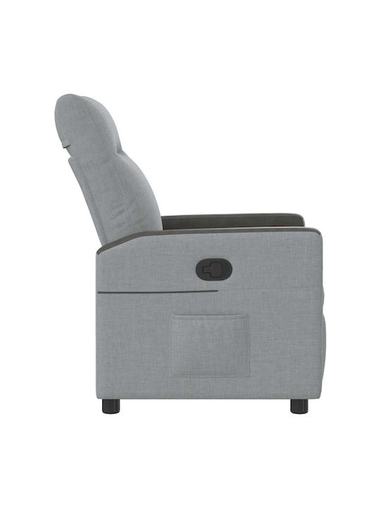 Πολυθρόνα Relax με Υποπόδιο Ανοιχτό Γκρι 50x54x100cm