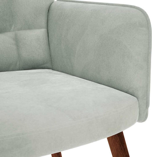 Bergère with Footstool Light Grey 61.5x69x95.5cm