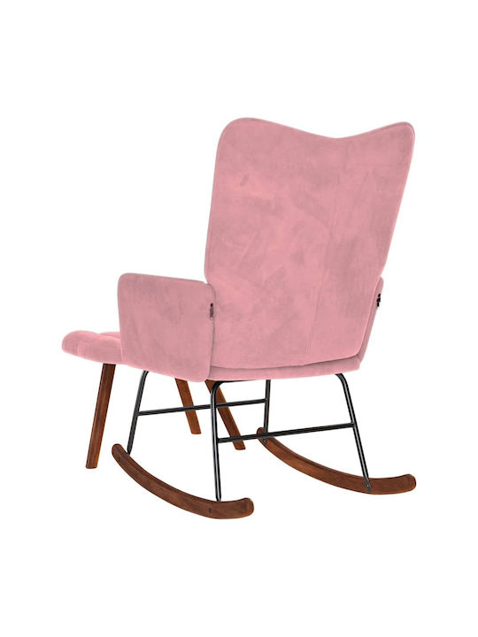 Rocking Armchair with Footstool Pink 61x78x98cm
