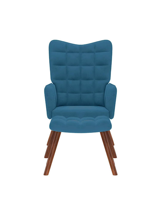 Bergère with Footstool Blue 61.5x69x95.5cm