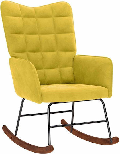 Rocking Armchair with Footstool Yellow 61x78x98cm