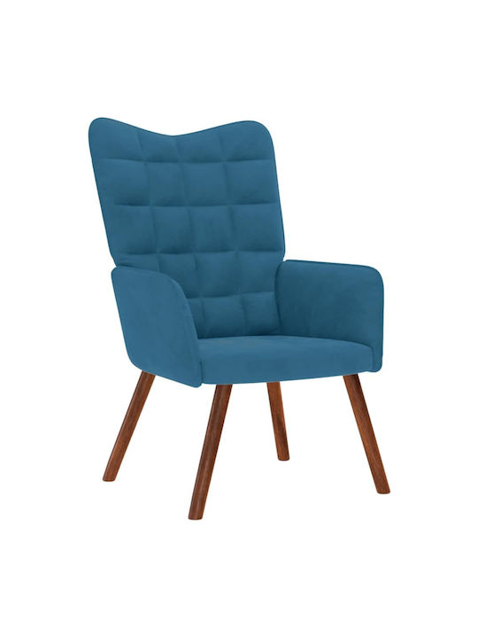 Bergère with Footstool Blue 61.5x69x95.5cm