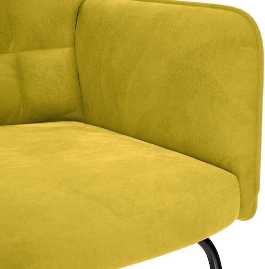 Rocking Armchair with Footstool Yellow 61x78x98cm