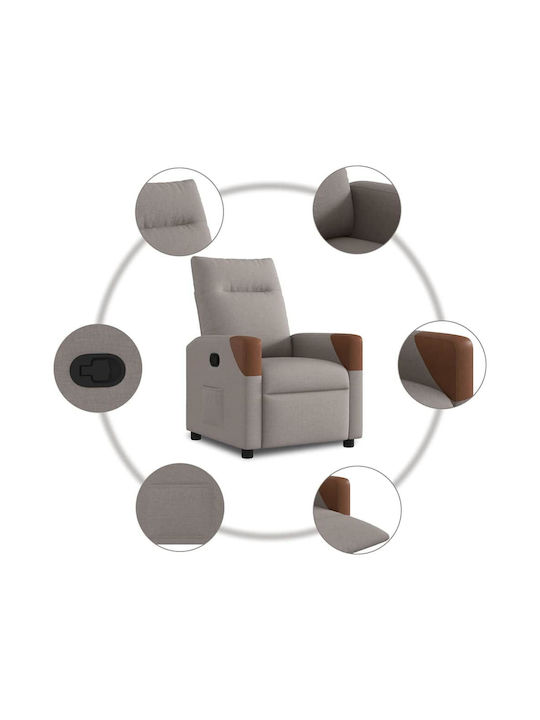 Relax Armchair with Footstool Taupe 50x54x100cm