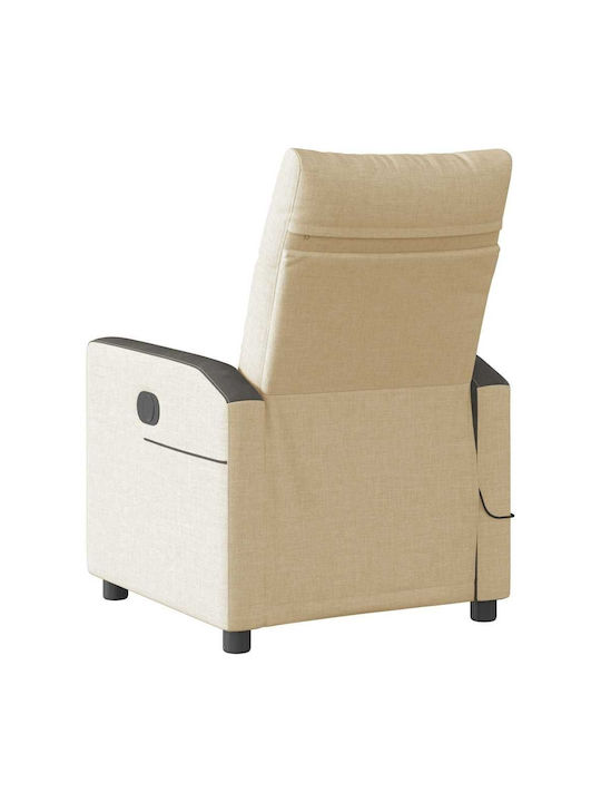 Πολυθρόνα Relax Massage με Υποπόδιο Κρεμ 50x54x100cm
