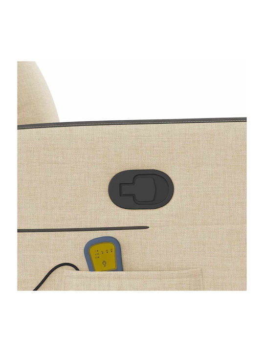 Πολυθρόνα Relax Massage με Υποπόδιο Κρεμ 50x54x100cm