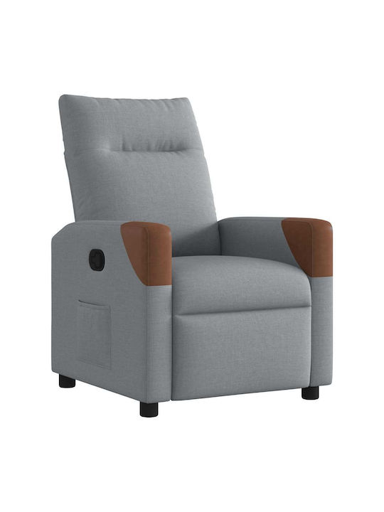 Relax Armchair with Footstool Light Grey 50x54x100cm