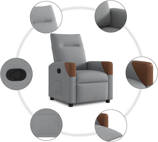 Relaxsessel mit Fußhocker Light Grey 50x54x100cm