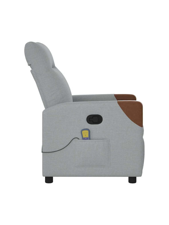 Relax Armchair Massage with Footstool Light Grey 50x54x100cm