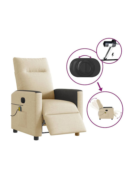 Relax Armchair Massage with Footstool Cream 50x54x100cm