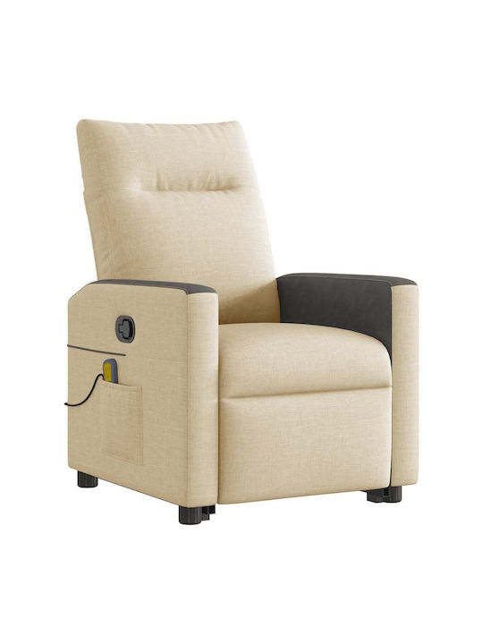 Relax Armchair Massage with Footstool Cream 50x54x100cm