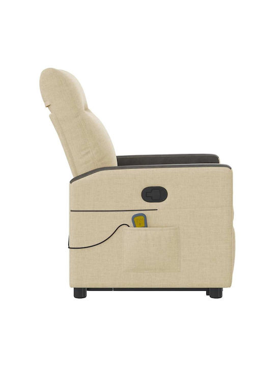Relax Armchair Massage with Footstool Cream 50x54x100cm