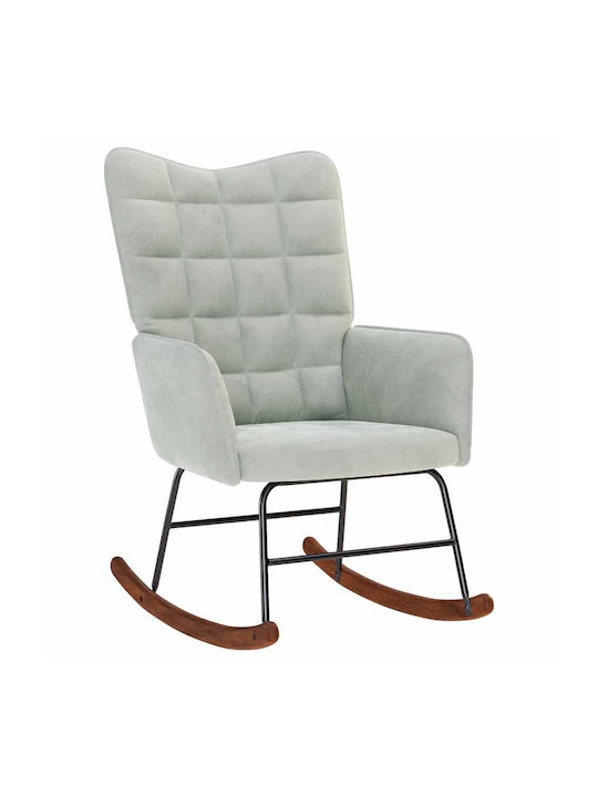 Rocking Armchair with Footstool Light Grey 61x78x98cm
