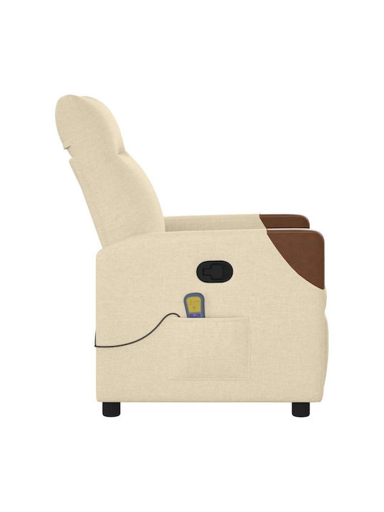 Relax Armchair Massage with Footstool Cream 50x54x100cm