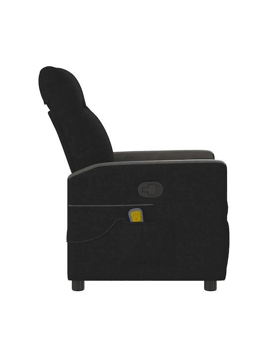 Relax Armchair Massage with Footstool Black 50x54x100cm
