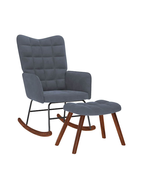 Rocking Armchair with Footstool Dark Grey 61x78x98cm