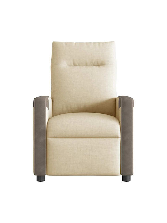 Relax Armchair with Footstool Cream 50x54x100cm