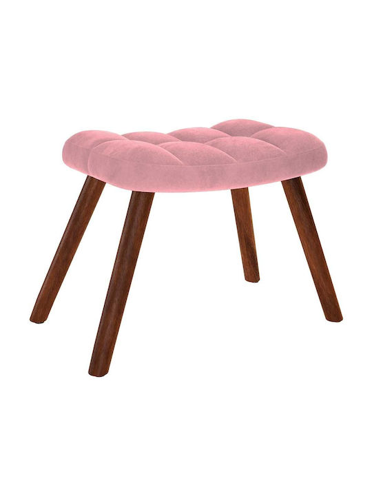 Μπερζέρα με Υποπόδιο Βελούδινη Ροζ 61.5x69x95.5cm