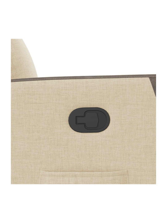 Relax Armchair with Footstool Cream 50x54x100cm
