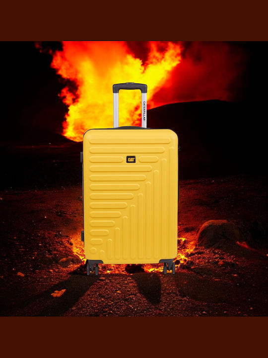 CAT Rockford Cabin Hard Yellow Suitcase with 4 Wheels Height 55cm