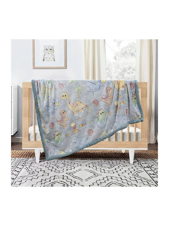 Lino Home Κουβέρτα Κούνιας Fleece Γκρι 110x150εκ.