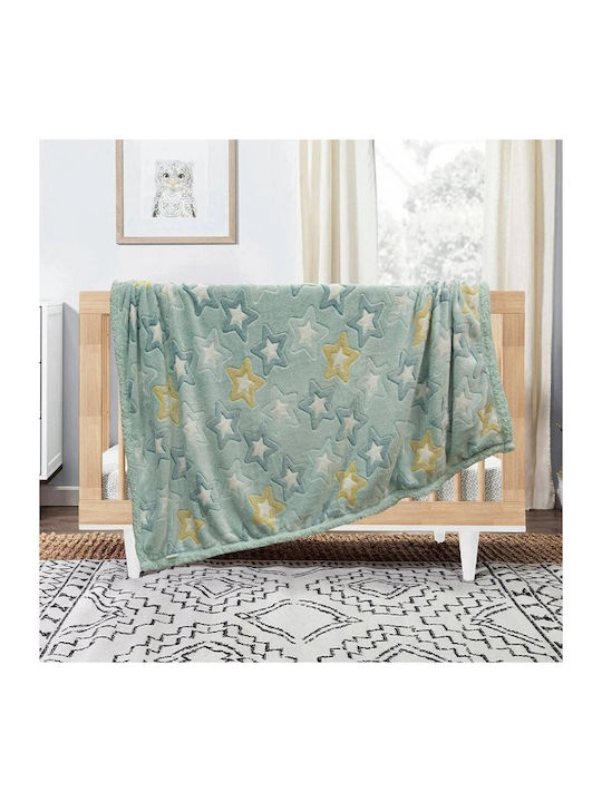 Lino Home Blanket Cot Fleece Green 110x150cm