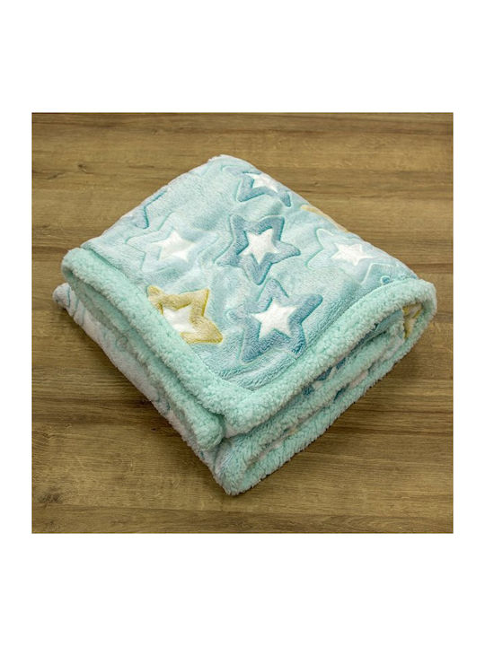 Lino Home Blanket Cot Fleece Green 110x150cm