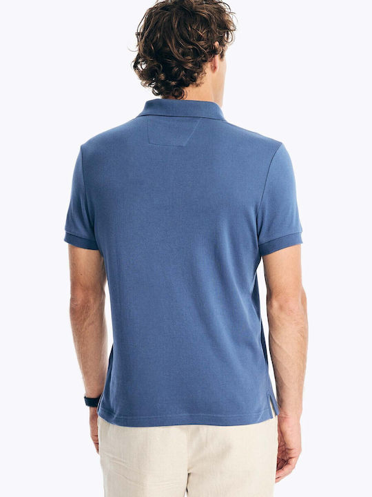 Polo Kurzarm Bluse Blau