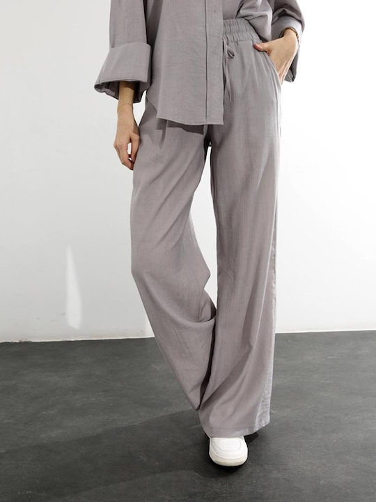 Damen Gray Set mit Hose mit Gummizug