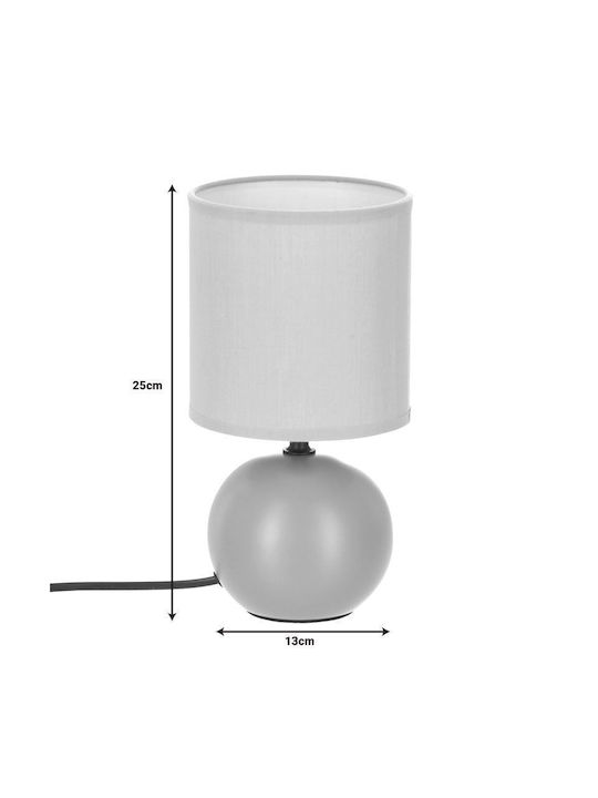 Pakketo PWL-1210 Ceramic Table Lamp for Socket E14 with Gray Shade and Base