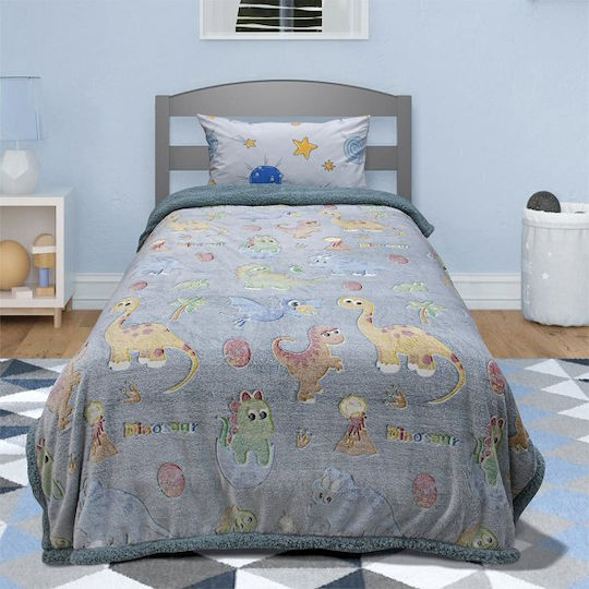 Lino Home Single Blanket 160x220cm Grey|Blue Lino Home Single Blanket 160x220cm Grey|Blue