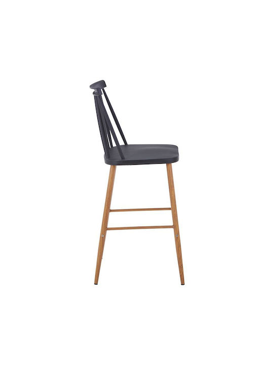 Hocker Bar mit Rückenlehne Metall Aurora Black Shade 42x47x99cm