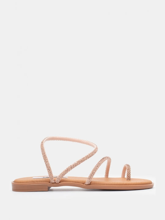 Luigi Women's Flat Sandals in Gold Color