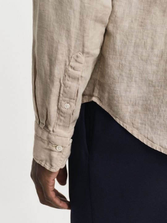 Langärmlig Leinen Hemd Beige