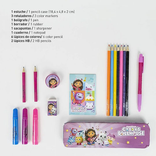 Cerda Gabby's Dollhouse Colouring Set 16 Pieces
